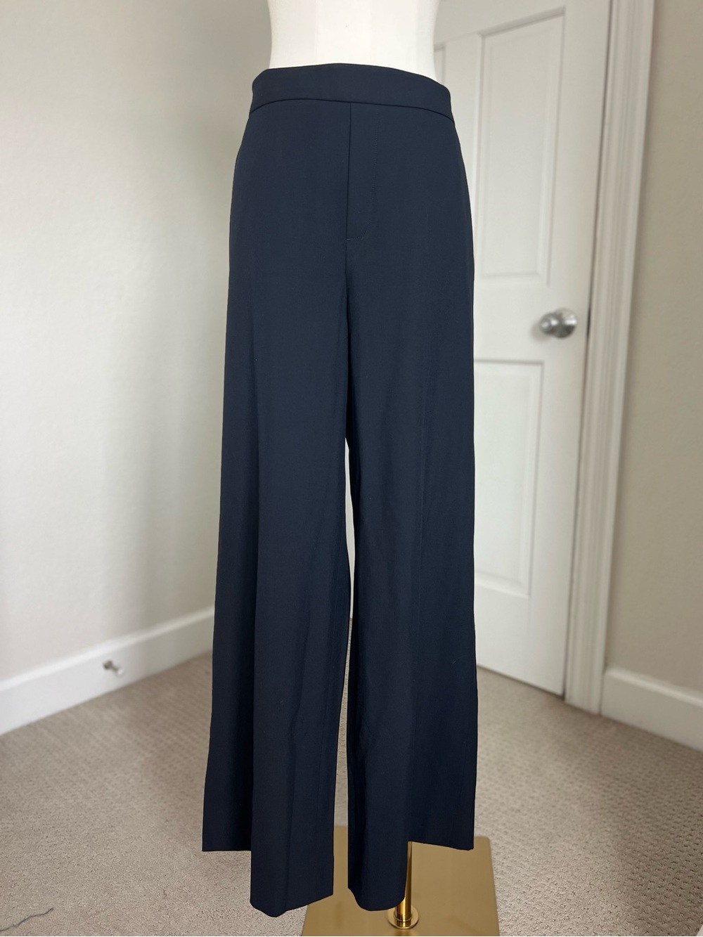 BR Hayden Wide Leg Pants Blue High Rise Pull On Trousers 12 Classic Workwear